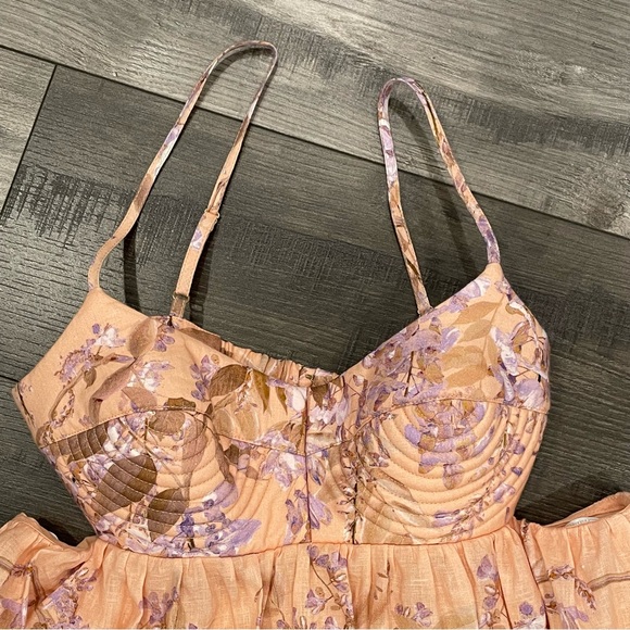 Zimmermann Peach and Lavender Floral Dress - Picture 6 of 10